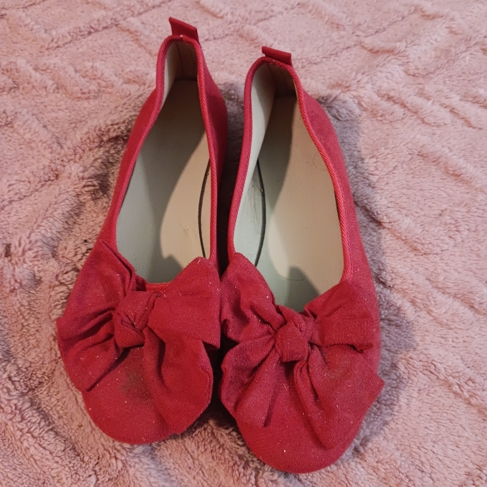 Chic Red Bow Flats for Women